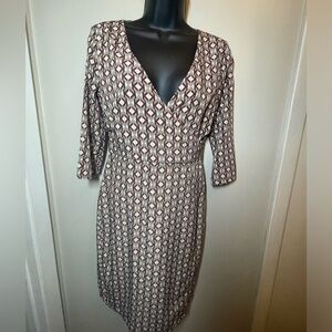 Yargici V-Neck Faux Wrap Dress